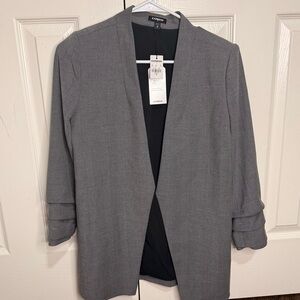 Express Women's Gray Open Front‎ Blazer Everyday Wear MUST HAVE Size XS NWT